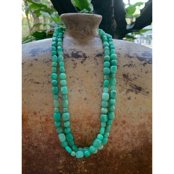 Jay King Sterling Silver and Green Chalcedony Double Strand Necklace - Picture 1 of 4